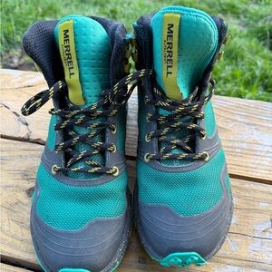 Merrell Teal, Black & Yellow Trail Boots